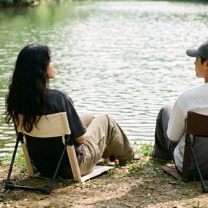 캠핑의자 릴렉스 체어 접이식  캠핑용 등받이 간이 돗자리 피크닉 소풍 의자 파우치세트