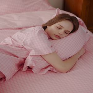 오가닉 코튼 에어 베개 커버 (핀 핑크)