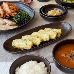 전통 옹기 접시 계란말이 그릇 긴 타원 플레이트 생선접시 1P