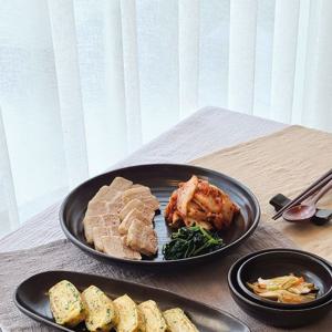 전통 옹기 그릇 한식기 레트로 디너 플레이트 원형접시(대) 1P