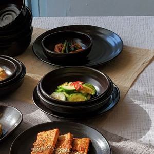 전통 옹기 한식기 레트로감성 플레이트 앞접시 반찬 그릇 찬기(대) 1P