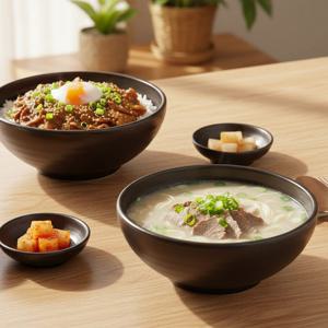 전통 옹기 접시 라면 국수 소면 비빔기 탕기 냉면기(낮은형) 1+1