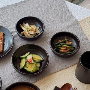 레트로감성 식기 옹기 원형그릇 반찬 앞접시 찬기 6P SET