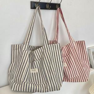 홀리데이 스트라이프 코튼 빅사이즈 에코백