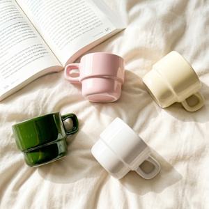 미니 스택 머그컵 260ml 감성 홈카페 세라믹 커피잔 도자기컵