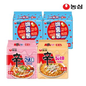 신라면 툼바 4개+신라면 로제 4개+배홍동비빔면 8개