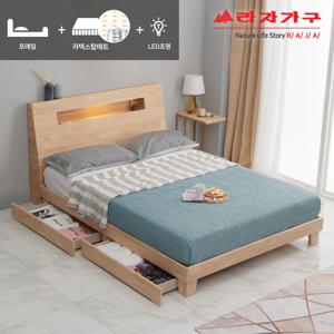 위드 스완 LED 원목서랍침대 Q 라텍스탑매트 sw048