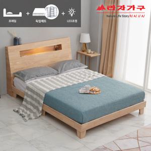 위드 스완 LED 원목침대 Q 독립매트 sw039