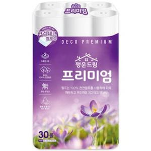 행운드림 프리미엄 3겹 25m 30롤 x1팩 화장지 휴지