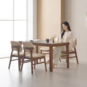 리베로 1400 포세린 통 세라믹 4인 식탁 세트(식탁+의자4)