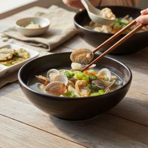 전통 옹기 접시 라면 국수 소면 비빔기 탕기 냉면기(낮은형) 1P