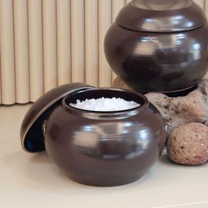 전통 옹기 현관 소금 설탕 고추장 된장 보관 항아리 1kg 1세트 (뚜껑포함)