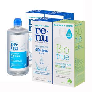 리뉴 후레쉬 500ml x 3개 + 바이오트루 500ml x 1개 소프트 렌즈 세척액