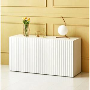 호텔풍 인테리어 도어형 고급 템바보드 높은 TV 거실장(120cm) 심플 엔틱