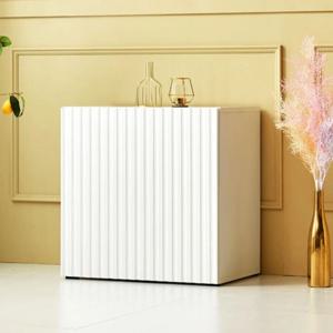 전선홀있는 고급스런 화이트 템바보드 높은 수납장 거실장(60cm) 모던 AV