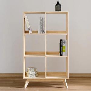네추럴 무도장 소나무원목 파티션겸 3단 세로 책장(75cm) 만화 책꽂이 LP
