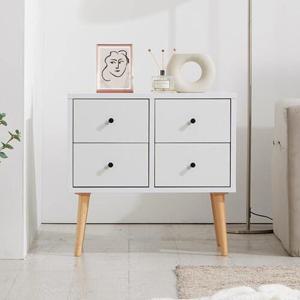 미니멀 디자인 크림화이트 2단 4칸 높은 거실협탁(60cm 3색) 소형 모던 TV