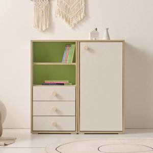컴포트 컬러 자작나무 서랍 책장+도어 수납장 세트(80cm 4색)미니