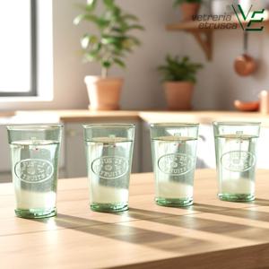 이탈리아 주스 드 후르츠 맥주 유리컵 330ml X 4개  과일음료가 더 예뻐지는 글라스