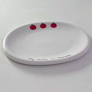 마이네임이즈토마토 브런치 타원접시 1p 그릇 식기 찬기 브런치 플레이트 신혼 집들이