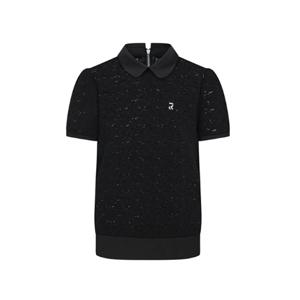 골피아 R4MWTS257 RB7 여성 메쉬 플라워 카라 반팔티셔츠