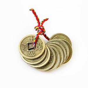 상평통보 10개 꾸러미 ( 엽전 모형 전통 돌상소품 옛날동전 재물운 행운 풍수 인테리어 )
