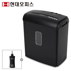 현대오피스 소형 문서세단기 PK-811CX + 오일증정 1회 8매세단 파지함15L 가정용