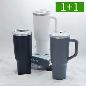 1+1 304 스텐 보온 보냉 손잡이 빨대 대용량 텀블러 1120ml