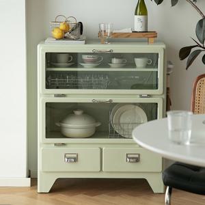 B-edition 모나 철제 2도어 2단 유리 서랍장 11colors