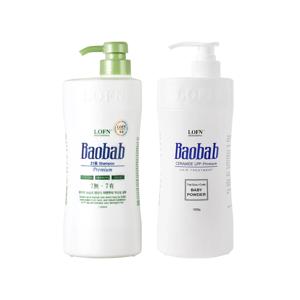 바오밥 LPP 국민 트리트먼트 베이비파우더향 1000ml+바오밥 건성샴푸 1000ml