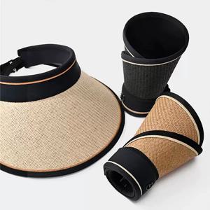 돌돌이라탄썬캡 여름 햇빛차단 돌돌이 썬캡 와이드 버킷햇
