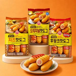 오뚜기 맛있는 핫도그 3종 세트 (오리지널 1개+ 후랑크 1개 + 치즈 1개)