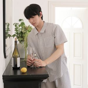 J'eu 서프 커플 반팔 파자마 잠옷 세트 Man, 2color