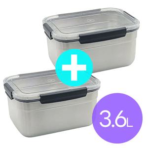 올품락 포스코 STS304 에코 스텐밀폐용기 9호 3.6L x 2개