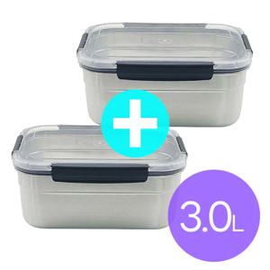 올품락 포스코 STS304 에코 스텐밀폐용기 8호 3L x 2개