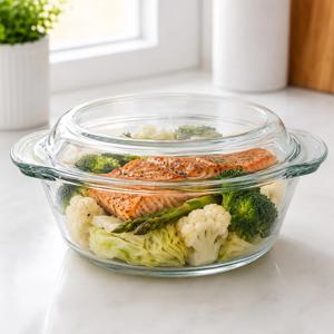 오븐 렌지디쉬 내열유리 찜기 1500ml 전자레인지 용기 식사용기