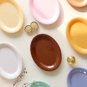 파스텔 멜라민 타원 Oval 접시 2호(243x182mm) x 3pcs