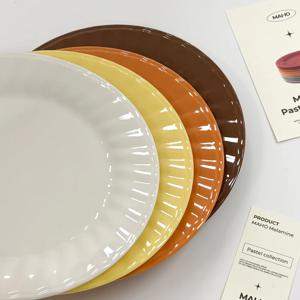 파스텔 멜라민 디너 웨이브 접시(225파이) x 5pcs