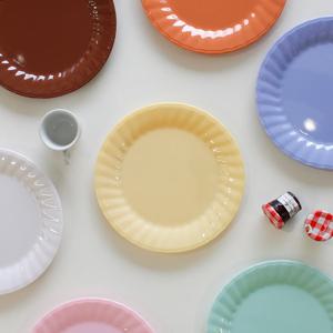 파스텔 멜라민 디너 웨이브 접시(225파이) x 2pcs