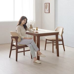 제너스 1400 연그레이 포세린 통 세라믹 4인 식탁 세트(식탁+의자2)
