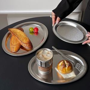 빈티지 레트로 스텐 오발 플레이트