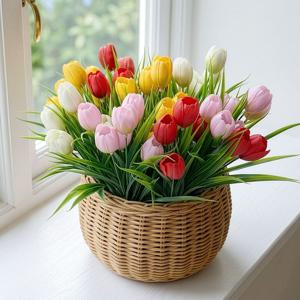 망고 튤립 조화 꽃다발 성묘 꽃 산소 인테리어 조경 장식 소품