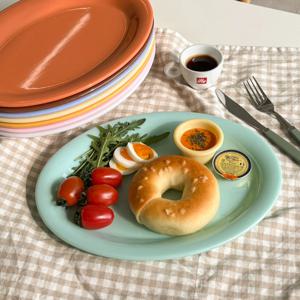 파스텔 멜라민 타원 Oval 접시 3호(305x230mm)