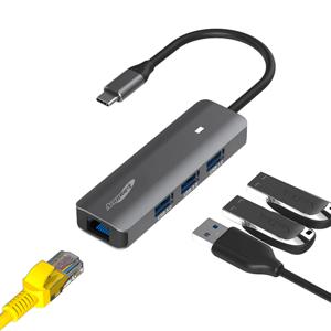 4IN1 알루미늄바디 C타입허브 기가랜포트 USB허브 AP-TC41UL