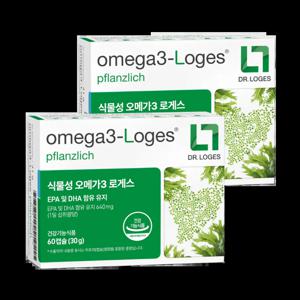 독일 정식수입 미세조류 추출 식물성 오메가3 로게스 640mg 60캡슐 2박스