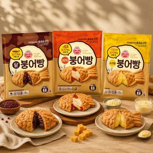 꼬리까지 가득 찬 붕어빵 3종 세트 (팥 1개 + 슈크림 1개 + 피자 1개)
