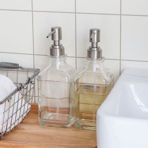 사각 유리 핸드워시 디스펜서 물비누통 공병 500ml