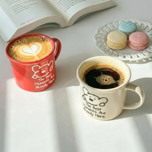 강아지 코지 머그컵 귀여운 도자기 머그잔 커피 머그 250ml
