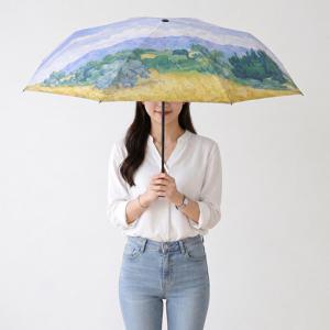 여성 암막양우산 자외선차단 양산 우산겸용 접이식 미니 휴대용 풍경화 패턴 여름 여행용