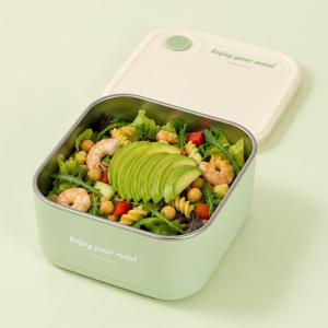 무연마제 스텐 304 팔레트 정사각 도시락통 620ml (그린)
